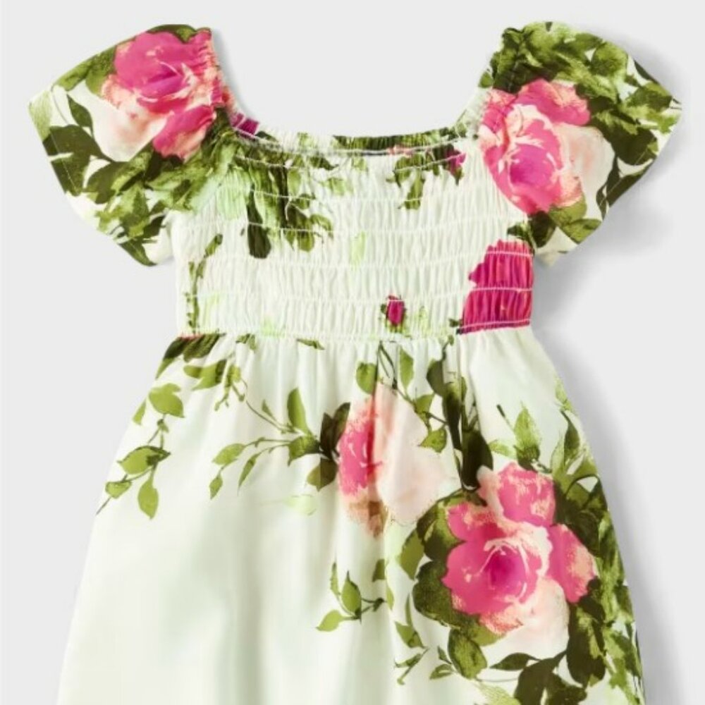 4T Girls Floral Smocked Dress - NWT